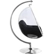Pemberly Row Fabric Acrylic Swing Bubble Accent Chair in Black