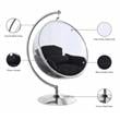 Pemberly Row Fabric Acrylic Swing Bubble Accent Chair in Black