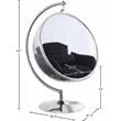 Pemberly Row Fabric Acrylic Swing Bubble Accent Chair in Black