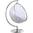 Pemberly Row Fabric Acrylic Swing Bubble Accent Chair in White