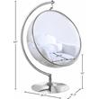 Pemberly Row Fabric Acrylic Swing Bubble Accent Chair in White