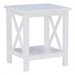 Pemberly Row Contemporary Wood End Table in Antique White Finish