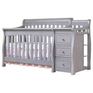 Pemberly Row Contemporary Crib and Changer in Weathered Gray