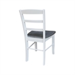 Pemberly Row Set of 2 Solid Wood Madrid Ladderback Chairs in White / Gray
