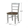 Pemberly Row Set of 2 Solid Wood Ladderback Chairs in Distressed Hickory / Stone