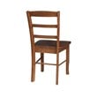 Pemberly Row Set of 2 Solid Wood Madrid Ladderback Chairs in Distressed Oak