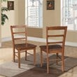 Pemberly Row Set of 2 Solid Wood Madrid Ladderback Chairs in Distressed Oak