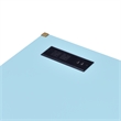 Pemberly Row Modern Wood Writing Desk with USB Port in Aruba Blue