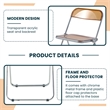 Pemberly Row Acrylic Folding Chair With Metal Frame in Tangerine