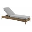 Pemberly Row Modern Wicker / Rattan Outdoor Chaise Lounge in Brown