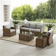 Pemberly Row Modern 5Pc Outdoor Fabric Sofa Set in Gray & Brown
