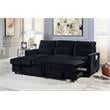 Pemberly Row Velvet Reversible Sleeper Sectional with Storage in Black