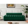 Pemberly Row Contemporary Deep Channel Tufted Green Velvet Sofa
