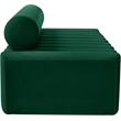 Pemberly Row Contemporary Deep Channel Tufted Green Velvet Sofa