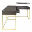 Pemberly Row Contemporary Wood 2-Piece Writing Desk Set in Walnut