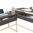Pemberly Row Contemporary Wood 2-Piece Writing Desk Set in Walnut