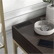 Pemberly Row Contemporary Wood 2-Piece Writing Desk Set in Walnut