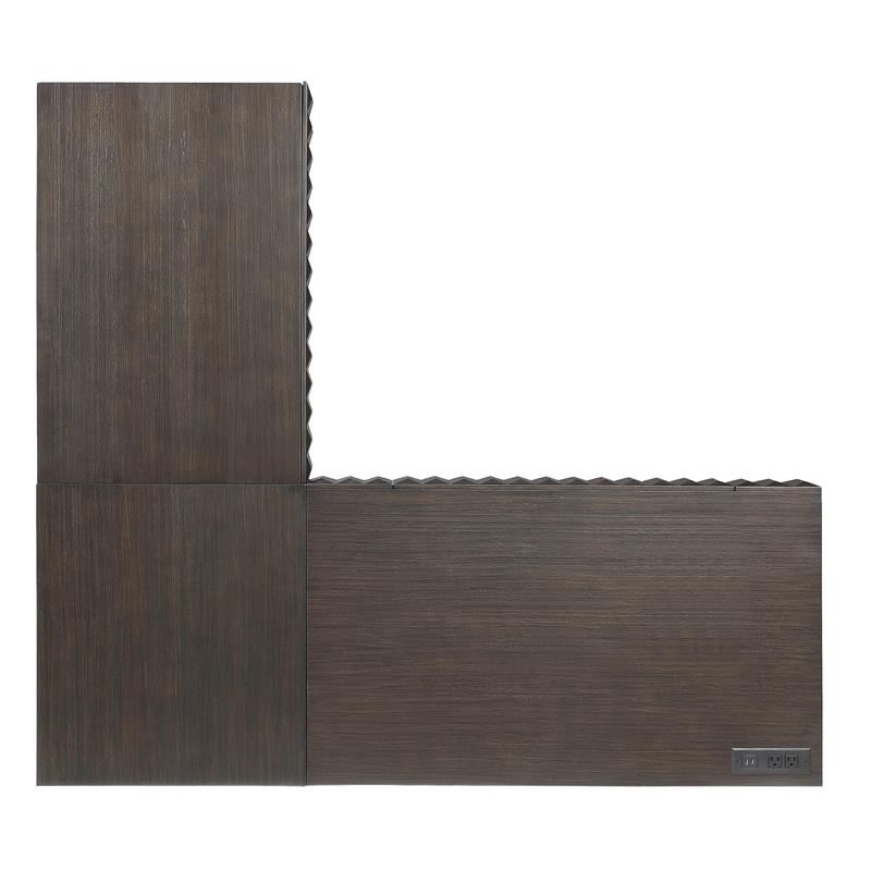 Pemberly Row Contemporary Wood 2-Piece Writing Desk Set in Walnut