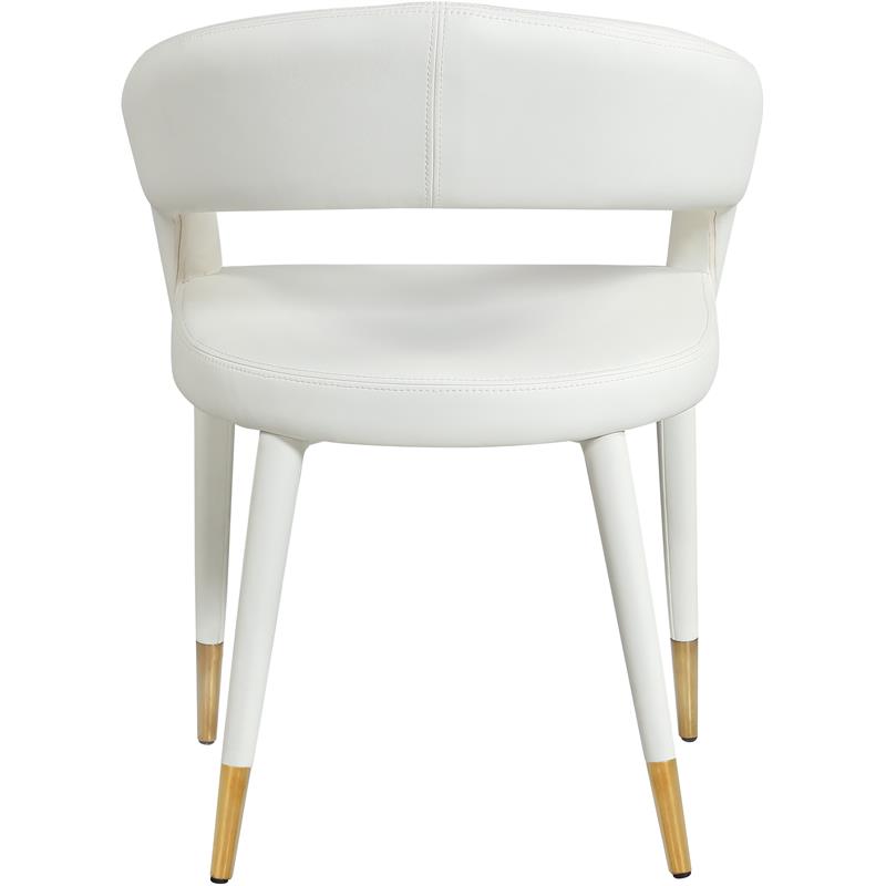 Pemberly Row Modern Off White Cream Vegan Leather Dining Chair