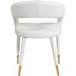 Pemberly Row Modern Off White Cream Vegan Leather Dining Chair