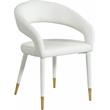 Pemberly Row Modern Off White Cream Vegan Leather Dining Chair