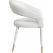 Pemberly Row Modern Off White Cream Vegan Leather Dining Chair