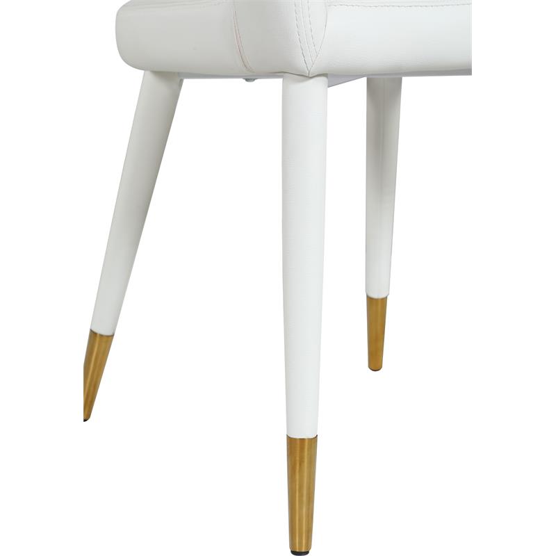 Pemberly Row Modern Off White Cream Vegan Leather Dining Chair