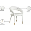 Pemberly Row Modern Off White Cream Vegan Leather Dining Chair