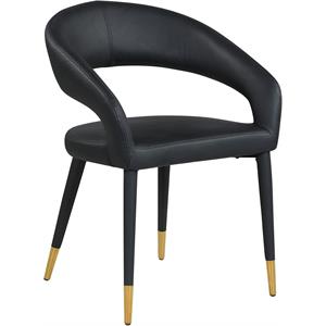 Pemberly Row Contemporary Vegan Leather Dining Chair in Black