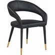 Pemberly Row Contemporary Vegan Leather Dining Chair in Black