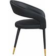 Pemberly Row Contemporary Vegan Leather Dining Chair in Black