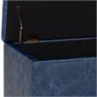 Pemberly Row 34 in.W Contemporary Storage Ottoman in Denim Blue Faux Leather