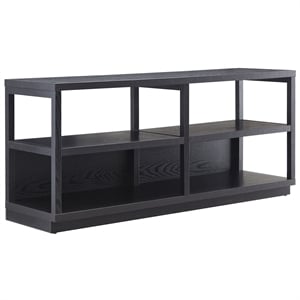 Pemberly Row Contemporary Engineered Wood 55&quot Black TV Stand in Black