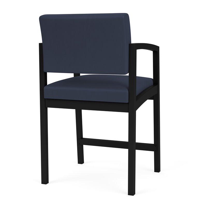 Pemberly Row Reception Waiting Room Healthcare Hip Chair - Black Steel / Blue