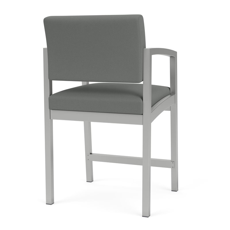 Pemberly Row Reception Waiting Room Hip Chair - Silver Steel / Light Gray
