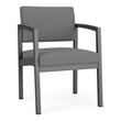 Pemberly Row Reception Waiting Guest Chair - Charcoal Steel / Light Gray
