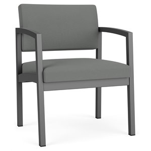 Pemberly Row Reception Waiting Oversize Guest Chair in Charcoal / Light Gray
