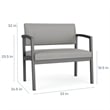 Pemberly Row Reception Waiting Room Bariatric Chair - Charcoal Steel / Blue