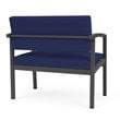 Pemberly Row Reception Waiting Room Bariatric Chair - Charcoal Steel / Blue