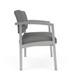 Pemberly Row Reception Waiting Bariatric Chair - Silver Steel / Light Gray