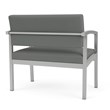 Pemberly Row Reception Waiting Bariatric Chair - Silver Steel / Light Gray