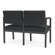 Pemberly Row Reception Waiting 2 Seats Chair - Charcoal Steel / Dark Gray