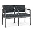 Pemberly Row Reception Waiting 2 Seats Chair - Charcoal Steel / Dark Gray