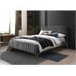 Pemberly Row Wood and Fabric Upholstered Queen Platform Bed in Charcoal