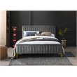 Pemberly Row Wood and Fabric Upholstered Queen Platform Bed in Charcoal