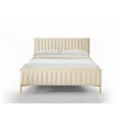 Pemberly Row Wood and Fabric Upholstered Queen Platform Bed in Ivory