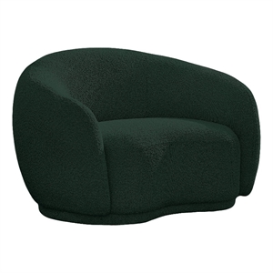 Pemberly Row Contemporary Rich Green Finish Boucle Fabric Chair