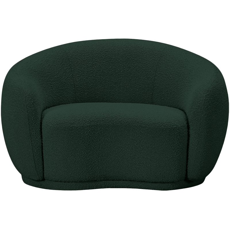 Pemberly Row Contemporary Rich Green Finish Boucle Fabric Chair