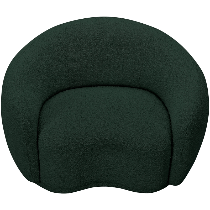 Pemberly Row Contemporary Rich Green Finish Boucle Fabric Chair