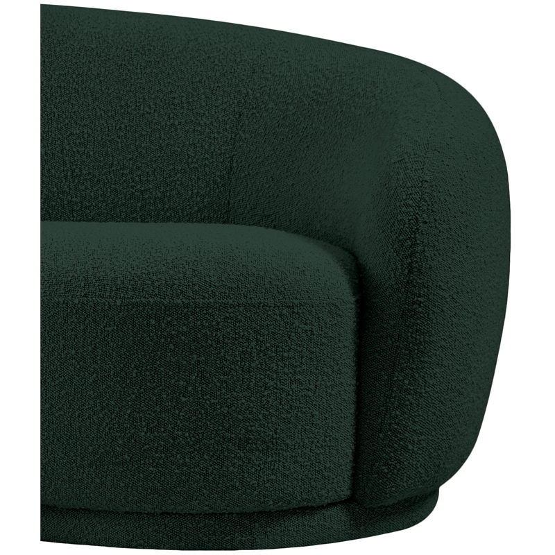 Pemberly Row Contemporary Rich Green Finish Boucle Fabric Chair
